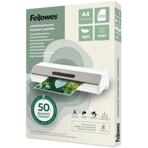 Laminierhülle Fellowes, A4, 2x80µm, matt, 100 Stück, recycelt