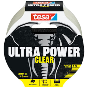 Gewebeband tesa Ultra Power Clear, transparent, 20 m x 48 mm