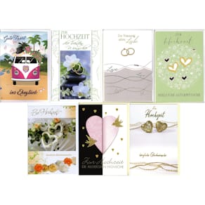 Glückwunschkarte Apollo Vermählung, 10er Set, sortiert, mit Umsch