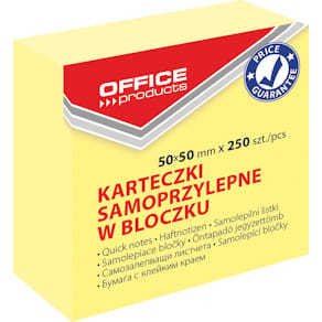 Memoblok, ft 50 x 50 mm, 250 vel, geel