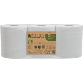 Handdoekrol Papernet Simplify Centerfeed, 2-laags, 90 m, wit, 3-­