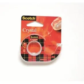 Tejp Scotch Crystal, med hållare, 12mm x 10m