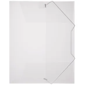 Snoddmapp PP Plast A4, 3-klaff, Transparent Vit, 10st