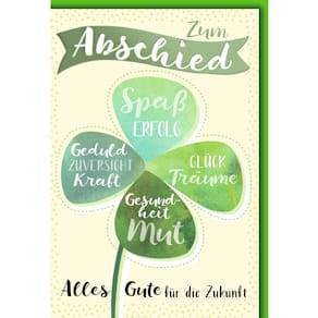 Abschiedskarte, geprägt, mit Umschlag