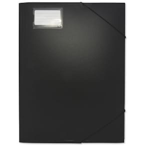 Snoddmapp Kartong A3, 3-klaff, visitkortsficka, Svart