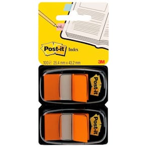 Post-It Index Orange, dubbelpack, 2x50 flikar, 6fp