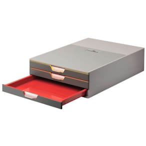 Schubladenbox Durable VARICOLOR® 3, 3 Schubladen, grau
