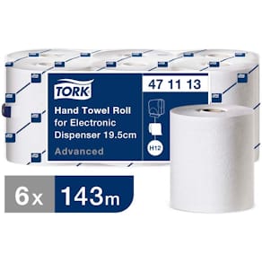 Håndklæderulle Tork H12 Advanced, 2-lag, 195 mm/143 m, 6 ruller
