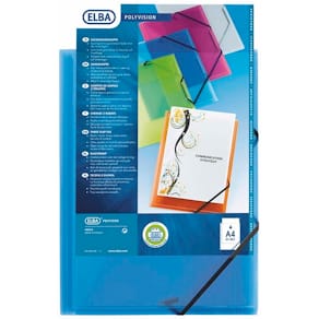 Plastmappe Elba A4 blå 210x297 mm, 12 stk