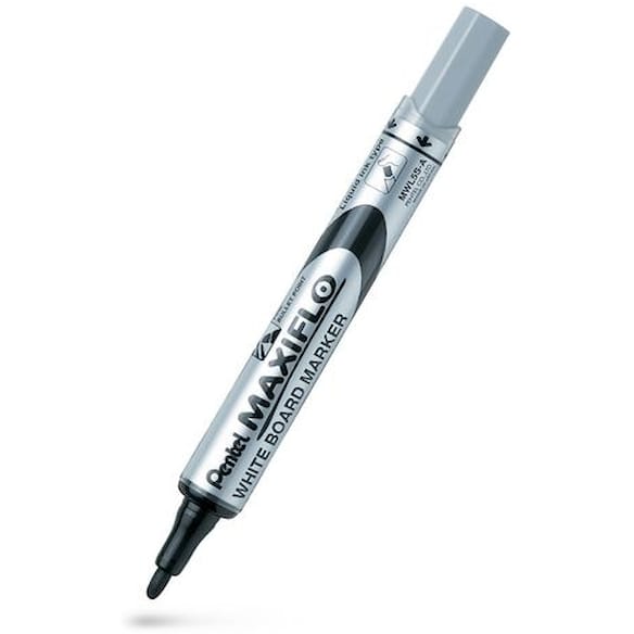 Whiteboardpenn PENTEL MaxifloF rund sort 12st