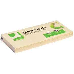Haftnotizblock Q-CONNECT KF22367, Recyclingpapier, gelb