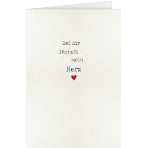 Grußkarte Valentinstag, „Bei dir lächelt mein Herz“, 11,5 x 17 cm