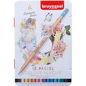 Kleurpotloden Bruynzeel Expression, metalen doos van 12 stuks