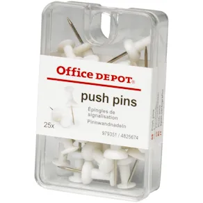 Kartnålar Push-pin vit 25/fp