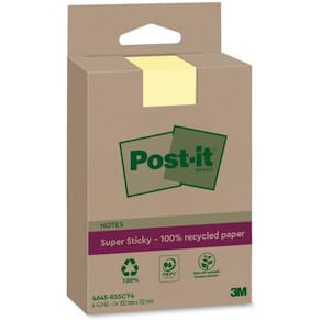 Notes POST-IT SS rec 102x152mm gul 4/fp