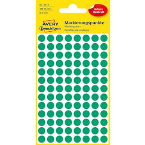 Färgkodningsprick AVERY Ø8mm grön 416/fp