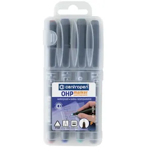 Overheadpenna Ergo permanent, fine, 4-pack