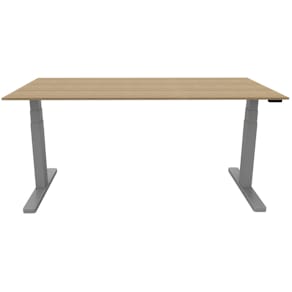 Schreibtisch Q-CONNECT elektr. höhenverstellbar, Eiche chalet