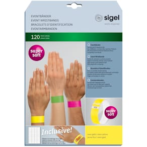 Eintrittskontrollband Sigel Super Soft, neongelb