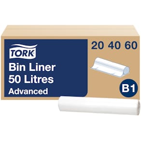Papperskorgspåse TORK B1 50L trans 25/rl