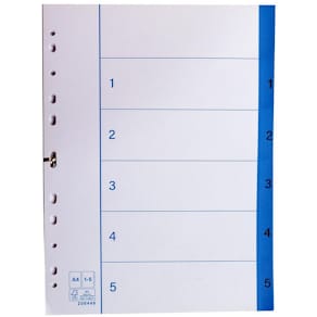 Pappersregister A4 1-5 20/fp