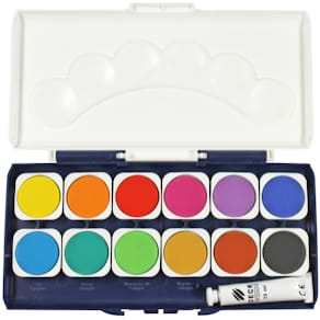 Deckfarbkasten Donau, 12 Farben + Deckweiß, sortiert
