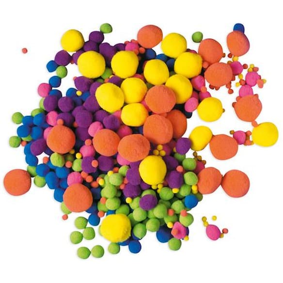 Pom Pom neon assorterte farger (500)