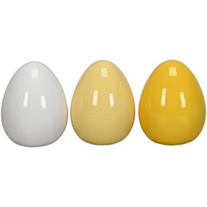 Osterei Dolomit, sortiert, 3 Farben (weiß, Gelb-Töne)