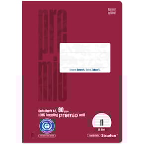 Notenheft Staufen Premio LinN, A5, 16 Blatt, bordeaux