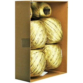Raffiaband GOLDINA Weihnachts-Ei-Knäuel, 7 mm x 30 m, gold