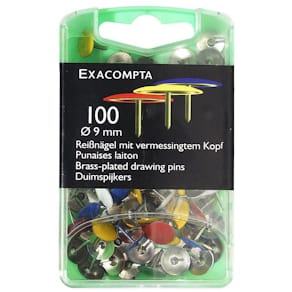 Häftstift EXACOMPTA sort.färger 100/fp
