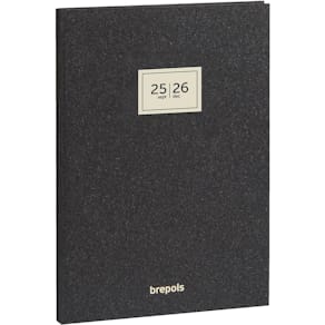 Schoolagenda Brepols Weekly Notes Essenz, antraciet, 2025-2026