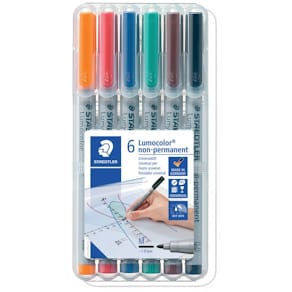 Folienstift STAEDTLER Lumocolor non-permanent, M, 6 Farben sort.
