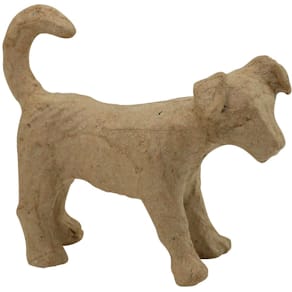 Papier-maché figuur Décopatch hond, 11x3,5x8,5 cm, beige