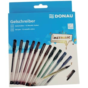 Gelschreiber DONAU, 12 St., Metallic