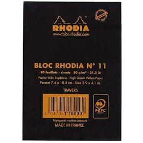 Ant.block RHODIA A7 80b linj svart