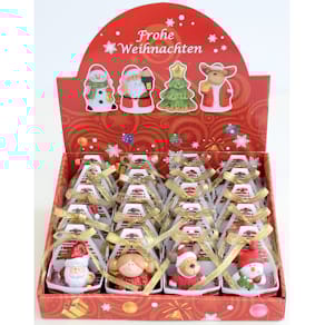 Weihnachtsfigur PBS sortiert, Keramik, 4 cm, Geschenkverpackung