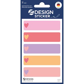Haushaltsetiketten Avery Zweckform, Herz-Motiv, bunt, 2 Bögen (10