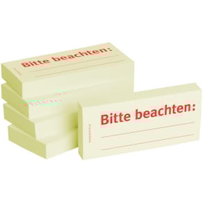 Haftnotiz BIZSTIX Business 1301010151, Bitte beachten, gelb, 75x 