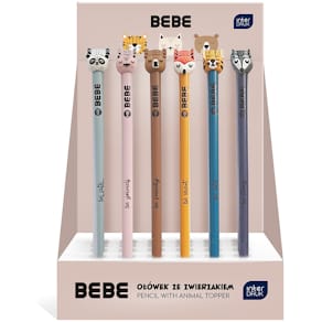 Bleistift INTERDRUK BEBE Friends HB, mit Tier-Aufsatz, sortiert