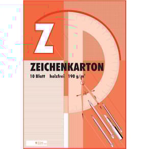Zeichenkartonblock PVP, A2, 10 Blatt, 190 g/m²