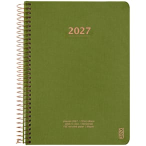 KOZO Kalender 2027 A5 Vecka per uppslag Olive Green