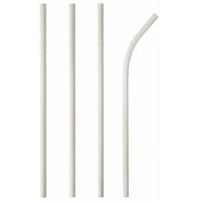 Sugrör PURE papp böjbar 20cm vit 100/fp