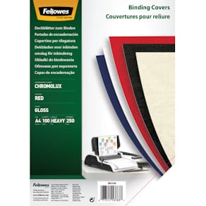 Einbanddeckel Fellowes Chromolux, A4, rot, 250 g/m², 100 Stück