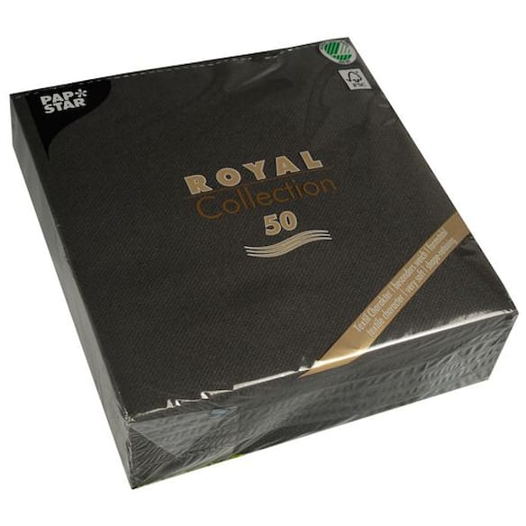 Serviett PAPSTAR RC 40x40 cm sort (50) 5frp