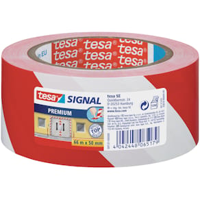 Markierungsklebeband tesa Signal Premium, 66 m x 50 mm, rot-weiß