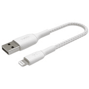 BOOST CHARGE Lightning to USB-A Cable_Braided, 0,15M, White