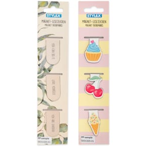 Magnet-Lesezeichen STYLEX, 3 Stück, 2 Motive, sortiert