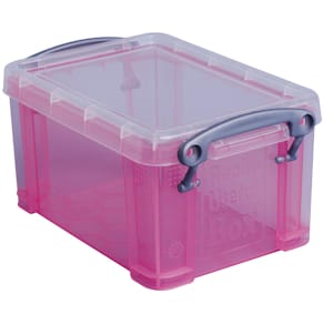 Opbergdoos Really Useful Box, 0,7 liter, transparant roze