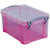 Opbergdoos Really Useful Box, 0,7 liter, transparant roze